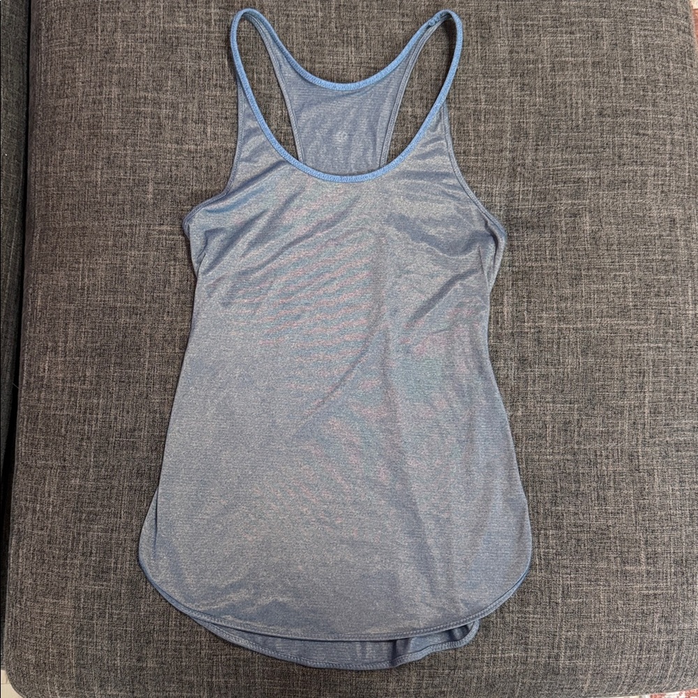 Lululemon Racerback Tank Top Iridescent Blue Gold Shimmer Athletic Yoga Size 2